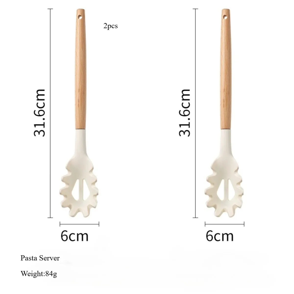 2/12Pcs White Silicone Kitchen Utensils Set with Wooden Handle Cookware Spatula Heat Resistant Non-stick Kitchen Cooking Tools