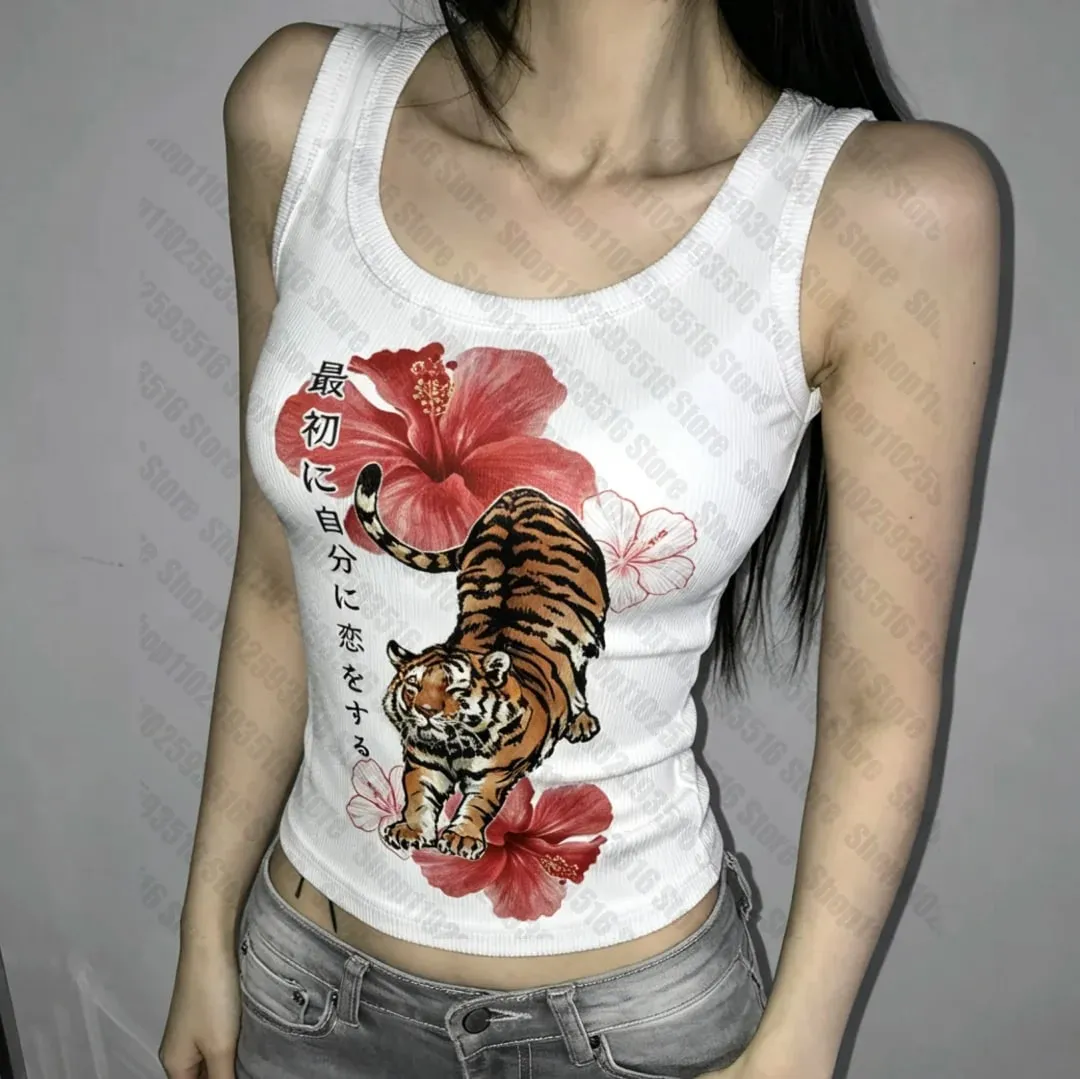 Gothic Clothes Women Tops Women's Cropped Vintage Clothing Crop Tops Y2k Top Tanks & Camis Summer Trashy Y2k 2000s Emo Harajuku