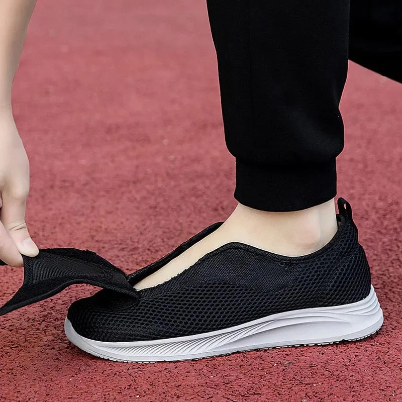 Adjustable Open Shoes For Men Lightweight Comfort Diabetic Walking Shoes Sneakers for Swollen Elderly Feet Normal Width
