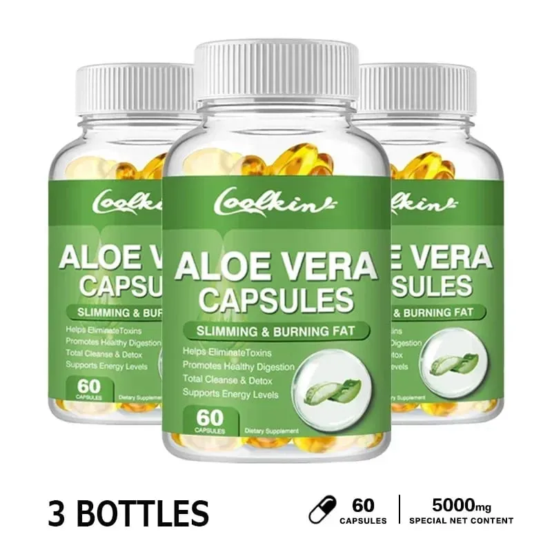 Aloe Vera Extract Capsules - Colon Cleansing Supports Digestive and Immune Health Balances Stomach Acid Antioxidant Non-GMO