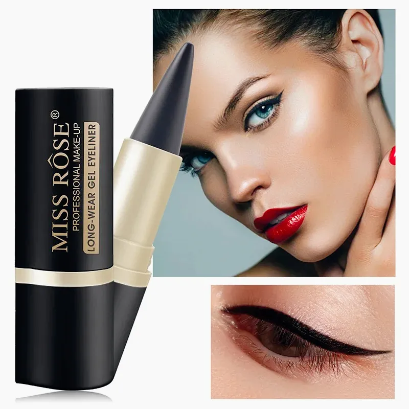 Waterproof Eyeliner Gel Matte - 24H Quick-drying Rich Pigment Single Head Gel Pencil Smudge-proof Long-lasting Black — image 4