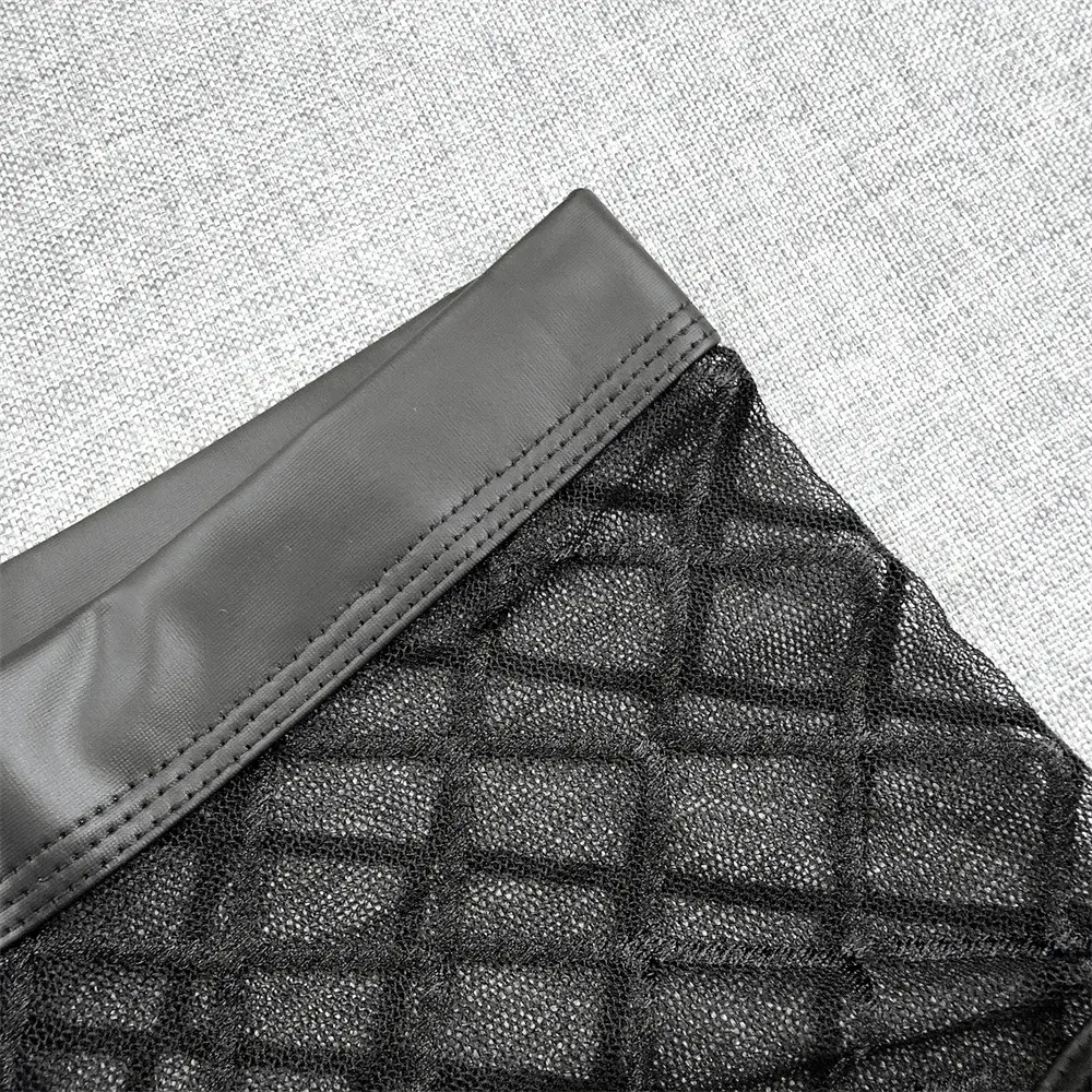 Male Sexy Diamond Mesh Ultra-thin Transparent Boxer Shorts Summer Quick Drying Boyshorts Bulge Pouch Men Underwear