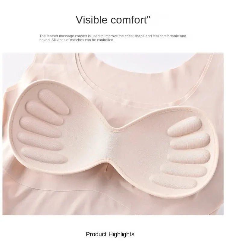 Ice Silk Wireless Padded Tank Top Push up Seamless Vest Crop Camisole Feminino Sleep Cami Soutien Gorge Lingerie Tee — image 7