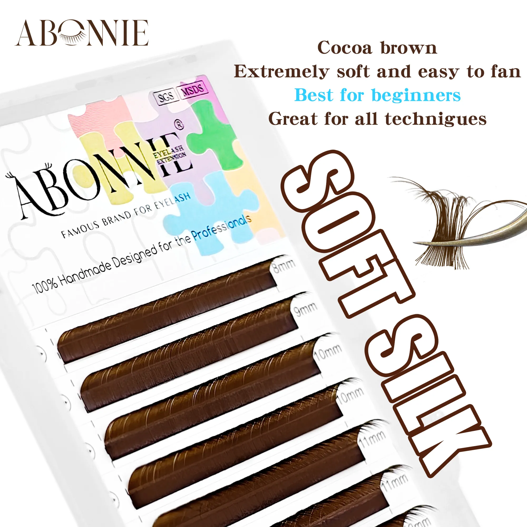Abonnie LC LB Brown Lashes Dark Brown Classic Eyelash Extensions Foxy Eye Lashes