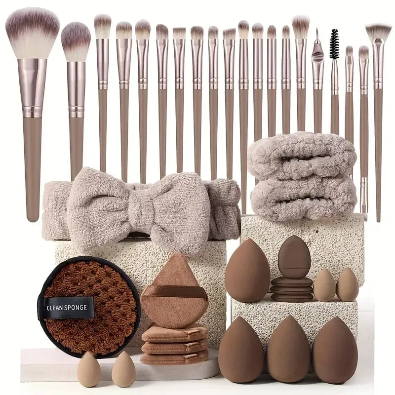 33pcs beauty set makeup kit large and small beauty sponges for flawless makeup application and removal of makeup full set