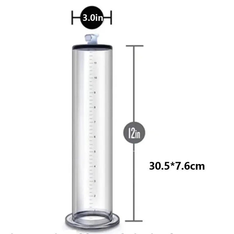 Manual Penis Vacuum Pump with Gauge Acrylic Male Enlargement Extender Trainer Masturbation Pump Adult Sex Toy Set for Men