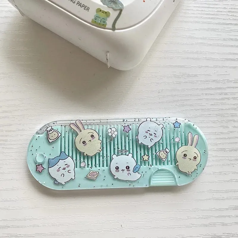 Mới Yiji Hoạt Hình Gấp Lược Nhỏ Di Động Bỏ Túi Trang Điểm USAGI うさぎ ハチワレ Hachiware Mini Dễ Thương Lược Nổ Lược Quà Tặng