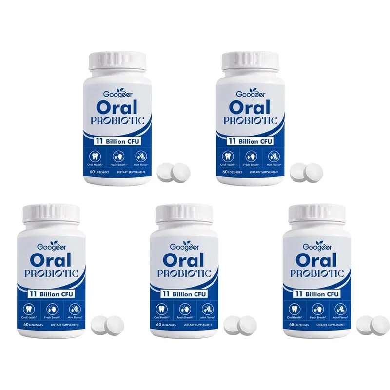 Googeer Oral Probiotic Lozenges 11 Billion CFU Mint Flavor Supports Oral Gum Throat Health and Fresh Morning Breath 60 Lozenges