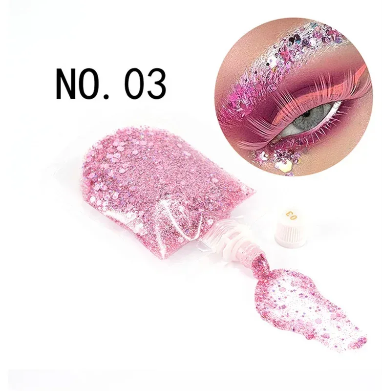 40ML Face Eye Glitter Sequin Gel Cream Stage Party Shimmer Gel Colorful Makeup Body Lips Hair Nail Cosmetic Festival Eyeshadow
