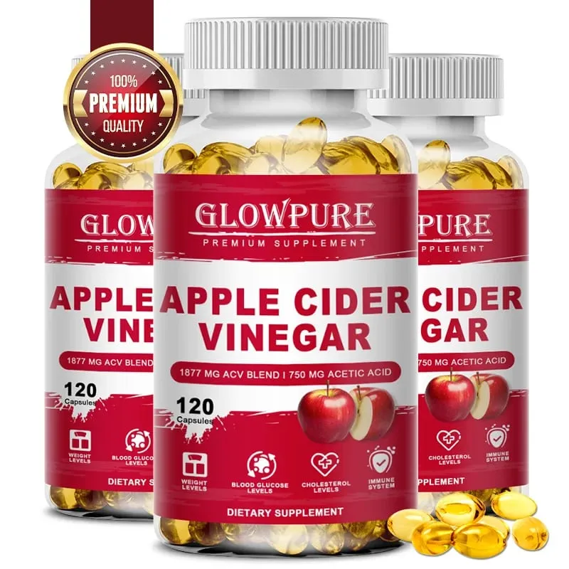 Apple Cider Vinegar Capsules for Digestion Detox & Weight Loss - Supports Fat Burn Bloating Relief & Constipation Support — image 1