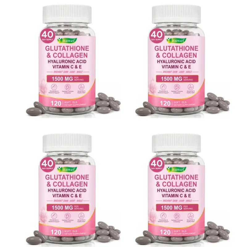 Itawel Collagen Glutathione Softgels Hyaluronic Acid Vitamins C E For Skin Hair Nails Radiance & Beauty Support Adult 120 Count — image 11