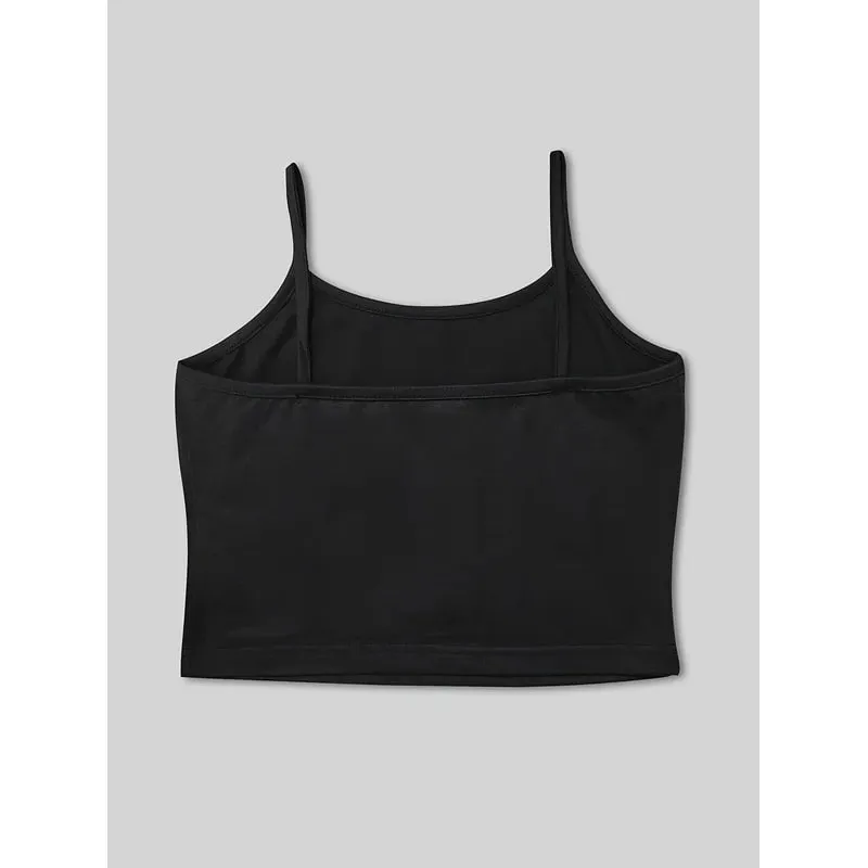 Women Alt Aesthetic Graphic Cami Top Dark Punk Heart Sleeveless Black Spaghetti Strap Crop Tank Vest