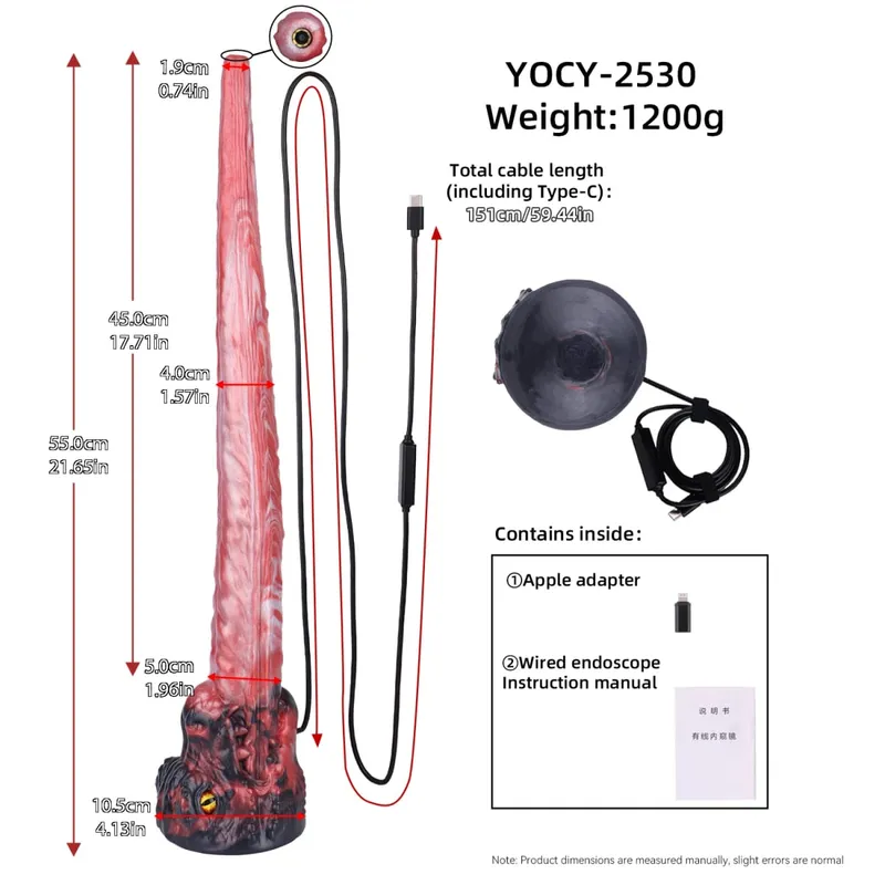 55cm Long Dragon Dildo Extendable Camera Dilator Silicone Anal Expansion Butt Plug Anus Exploration 18+ Sex Toys For Adults — image 13