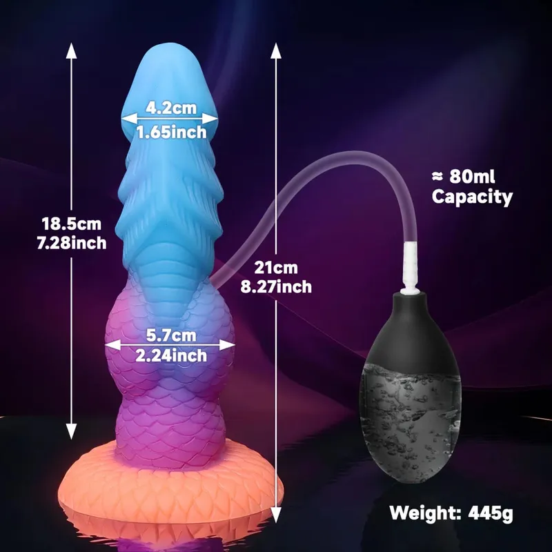 Ejaculation Anal Plug Dog Wolf Dildo Inflatable Big Knot Monster Dildos Penis Squirting Strong Sucker Dick Sex Toy for Women Men