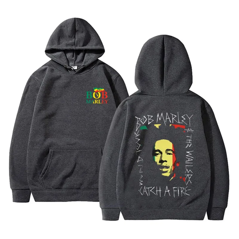 Reggae Bob Marley visage graphique sweat à capuche attraper un feu Album Merch pull à capuche pour hommes femmes décontracté Vintage surdimensionné sweat