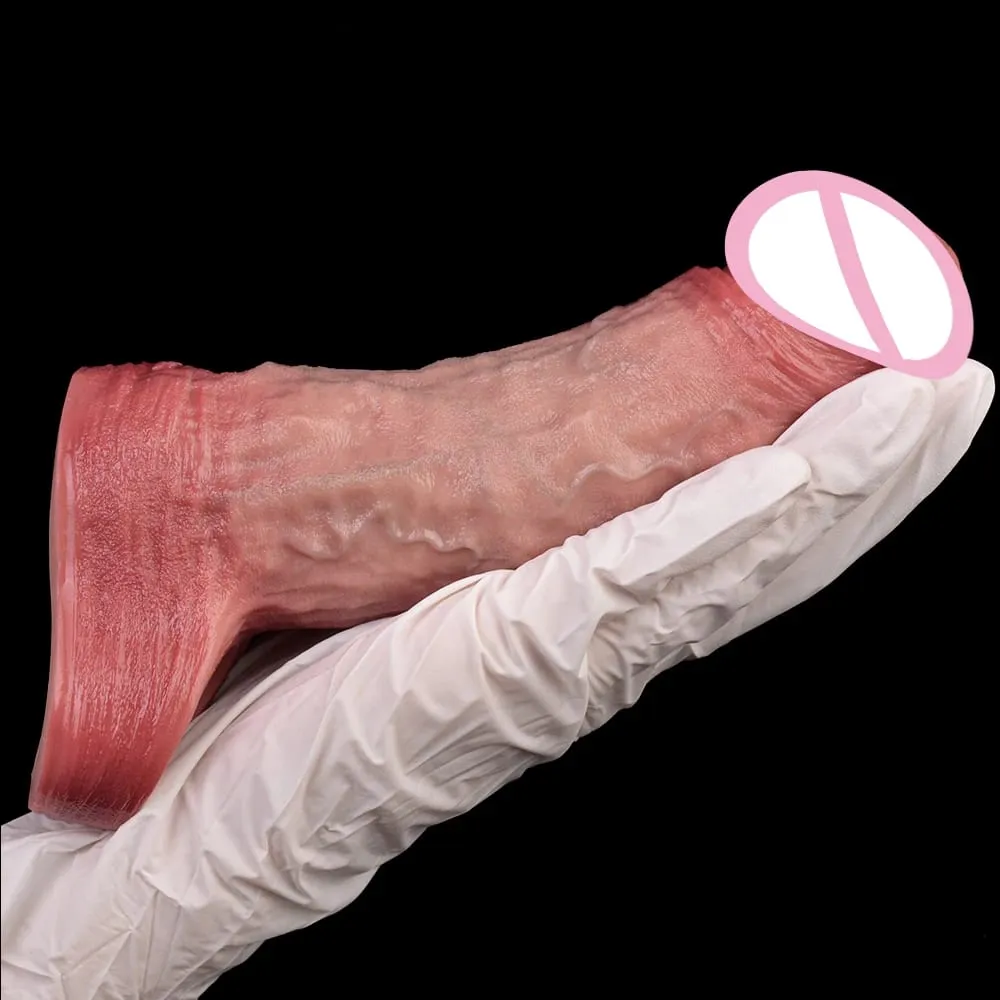 Controle sem fio realista oco vibrador macio silicone pênis manga preservativo masculino pau realçador atraso ejaculação brinquedos sexuais