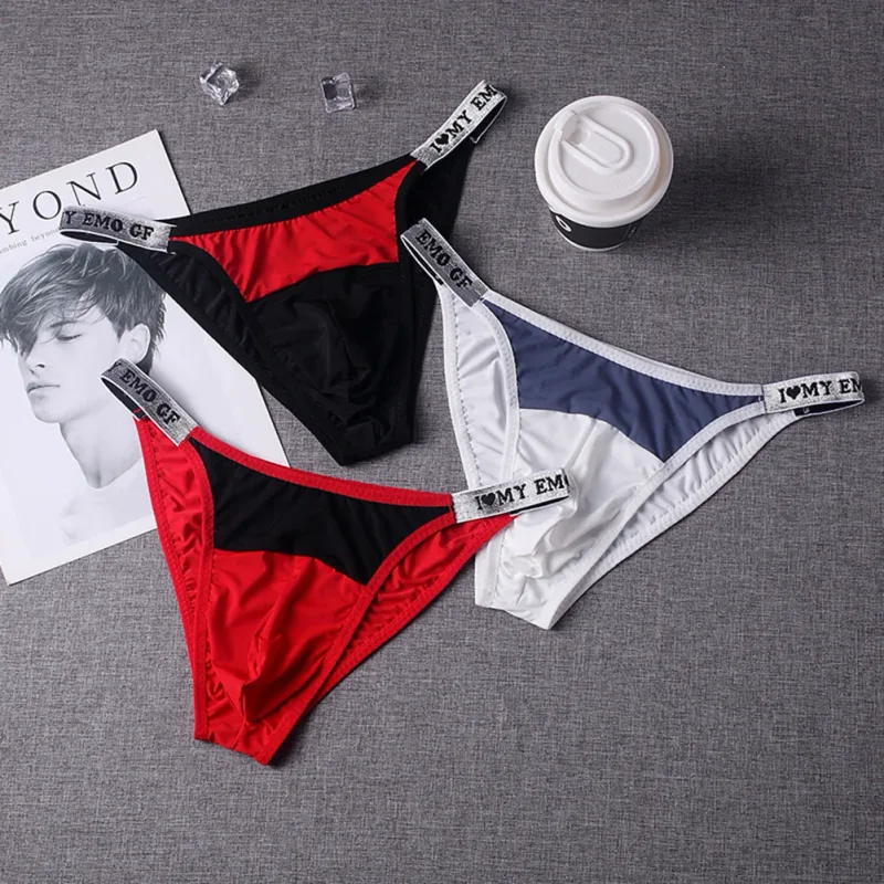 1PC Men Sexy Underwear Briefs Minimalist Sexy T-shaped Pants Low Waist Pouch Panties Breathable Thin Underpants