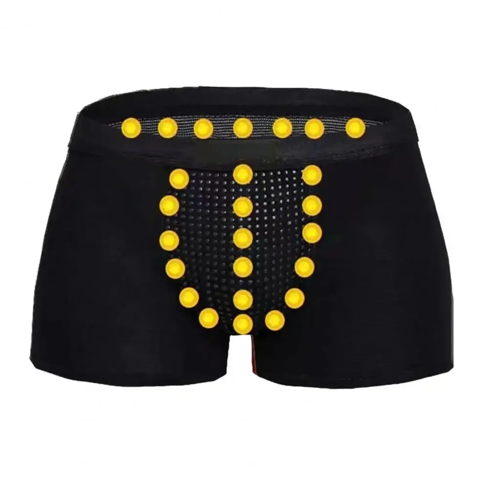 Men Boxers Sweat Absorption U Convex Magnetic Physiological Underwear Massage Solid Color Plus Size Men Underpants Inner Wear Cl