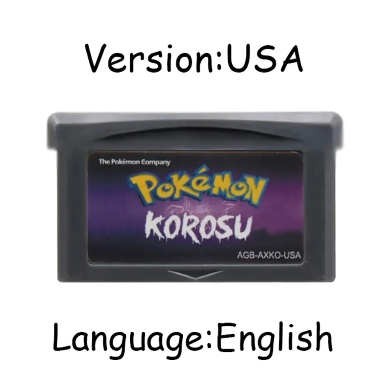 GBA Pokemon Game Cartridge 32-Bit Video Game Console Card AshGray Liquid Crystal Light Platinum Moemon Emerald Engelsk sprog