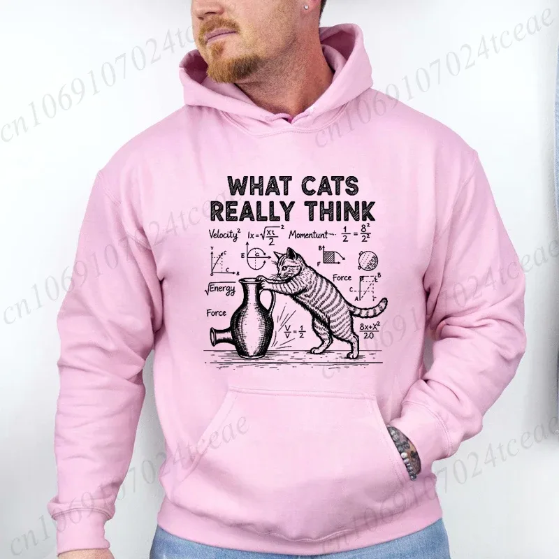 Funny Cat Physics Design Hoodies Math Science Humor Cat Print Sweatshirt Personalized Men Women Casual Streetwear Fashion Hoodie