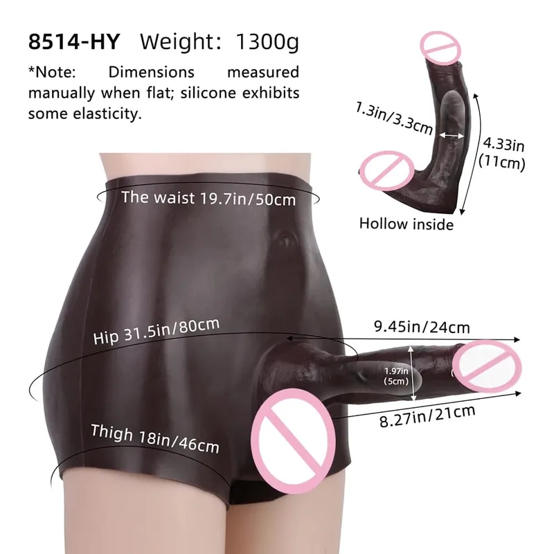 Ultra Realistic Hollow Dildo Panties Silicone Briefs Strapon Penis Extend Sleeve Pants Sex Toys For Men Dick Enlargement — image 9