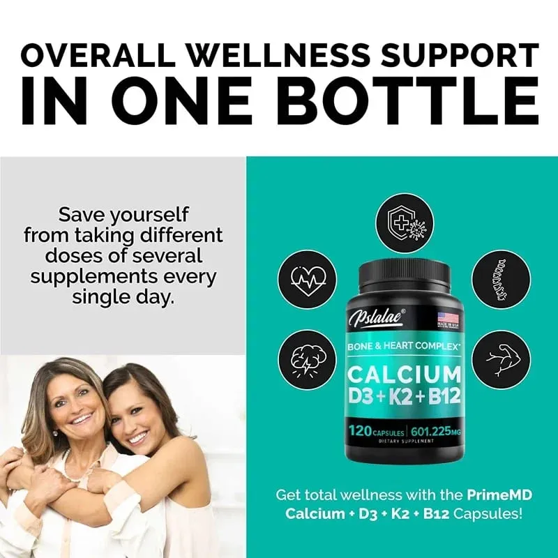 4-i-1-calciumtilskud til kvinder og mænd Knogle- og hjertekompleks med vitamin D3 K2-calciumtilskud + vitamincalcium