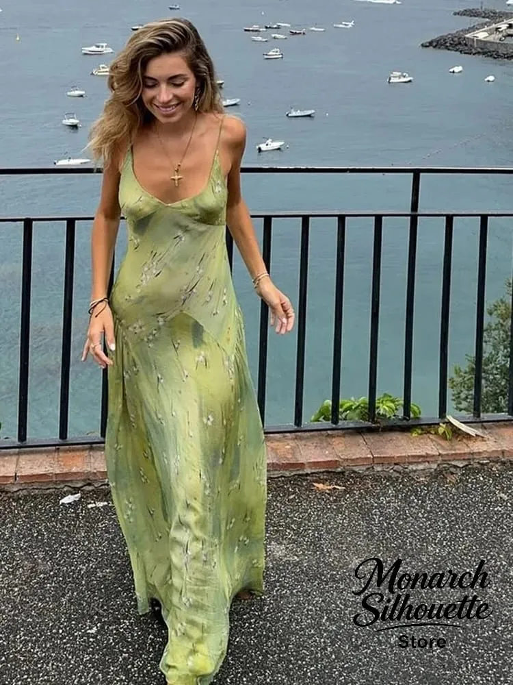Chic Deep V-neck Slim Fit Long Dress Women Casual Solid Spaghetti Straps Sling Dresses 2026 Lady Elegant Party Evening Wear New