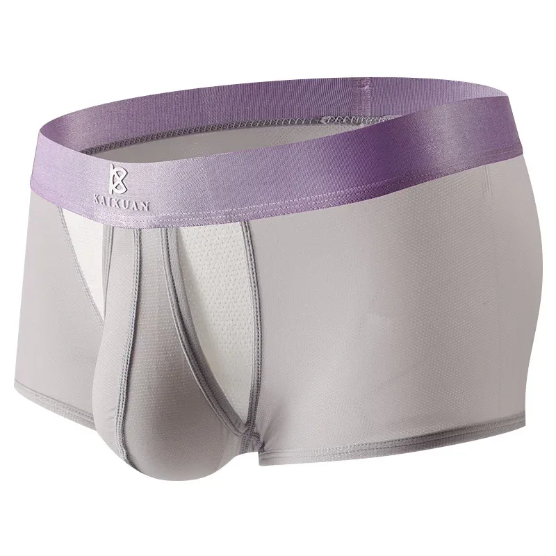 Biancheria intima estiva in seta di ghiaccio, boxer da uomo ad asciugatura rapida, leggeri e traspiranti, separabili, con apertura laterale, non staccabili