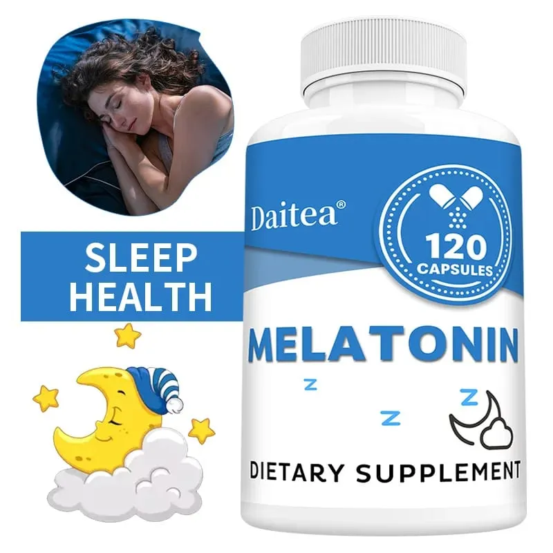 Melatonin Supplement Capsules 5 Mg - Natural Sleep Support Relaxation and Calmness Promotes Sleep Quality — image 1