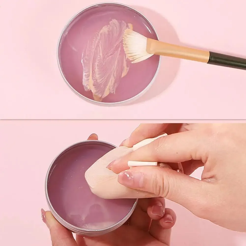 Makeup Brush Cleaner Soap /Silicone Mat Deeply Cleans Cosmetic Color Removal for Synthetic & Natural Makeup Brushes & Sponges