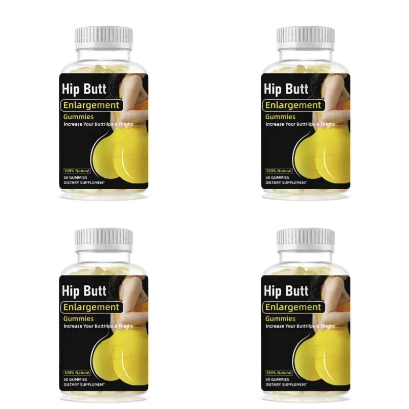 Hip Butt Enlargement Gummies for Buttocks Hips and Thighs Adults Glute Curve Support Gummies for Women Peach Flavor 60 Count
