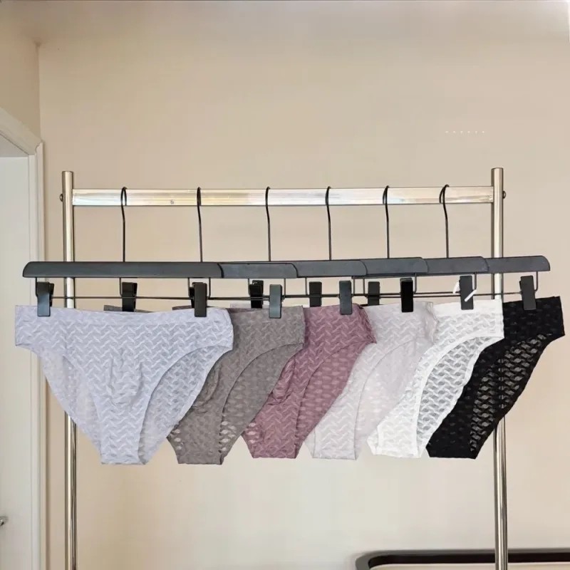 Panties Mesh Thin Men's Underwear Transparent Low Waist Ice Silk Underpants Bubble U Convex Pouch Men Triangle Briefs Male