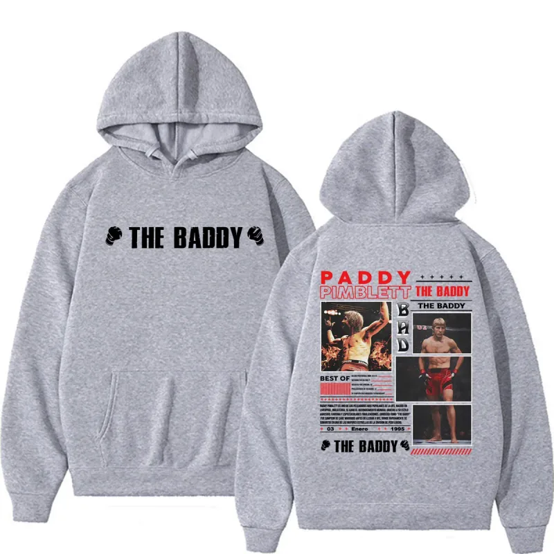 Paddy Pimblett The Baddy Retro Graphic Hoodies Men Women Fashion Violence Aesthetic Sweatshirt Fleece Casual High Quality Hooded — image 5