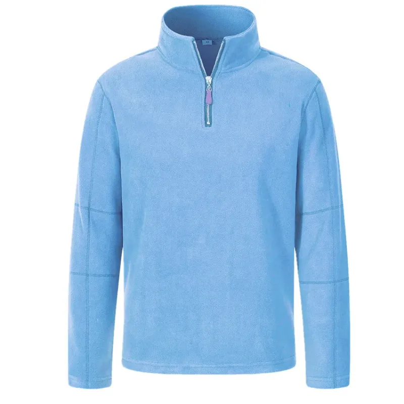 Quality Men's Thicken Warm Polar Fleece Hoodies Fashion Stand Collar Half-zip Pullovers Autumn Winter Casual Sweatshirts for Men