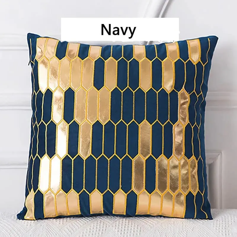 45x45cm Luxury Velvet Cushion Cover Bronzing Soft Decorative Pillow Set for Bedroom Sofa Home Decoration