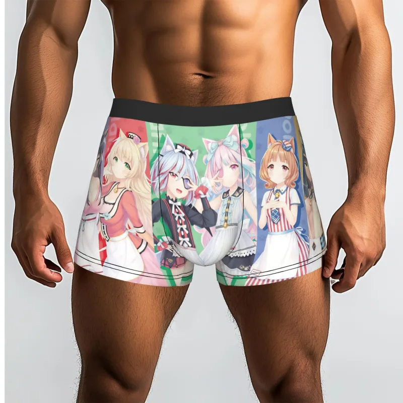 Anime N-Nekopara Chocola Vanilla Underwear Men Printed Game Boxer Briefs Shorts Panties Soft Underpants