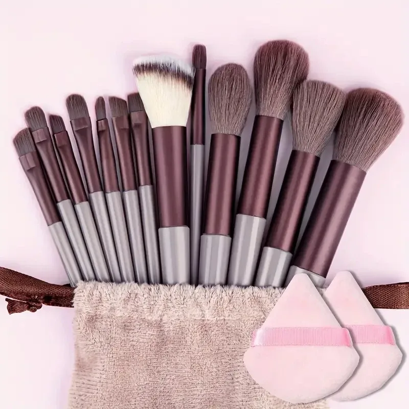13Pcs Makeup Brushes Tool Set Cosmetic Powder Eye Shadow Foundation Blush Blending Beauty Make Up Brush For Makeup Starters Gift