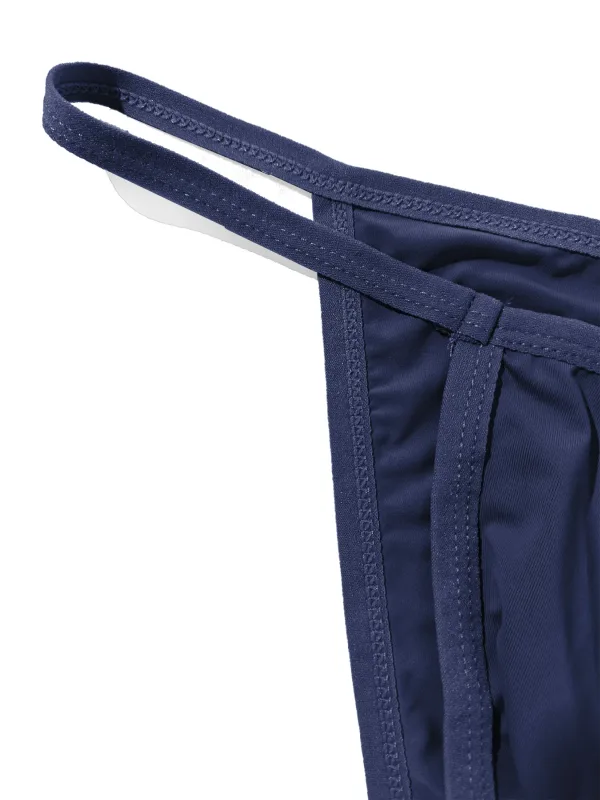 1PC Men's Sexy Low-Waist Briefs with Large Pouch Single Color Thin Belt Comfortable Thin Design for Summer Pure Color Underwear — image 32