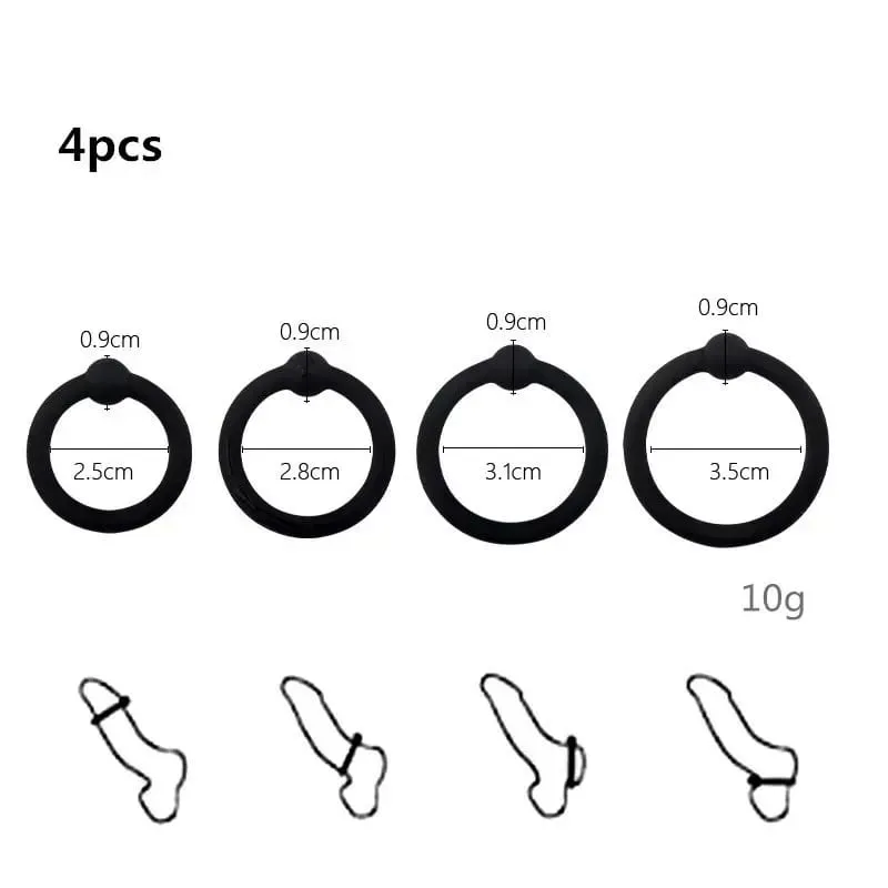 cheap 3/4/6/7/8 pcs Penis Rings Cock Rings Silicone Beaded Time Lasting Erection Sex Toys for Men Adult sex Games
