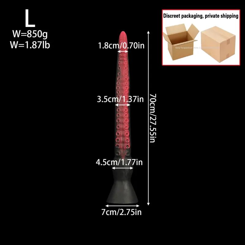 50-100cm Super Long Anal Whip Octopus Anal Plug Silicone Suction Cup Bdsm Buttplug Dilatdor Anal Xxl Sex Toys Women Men Sex Sho