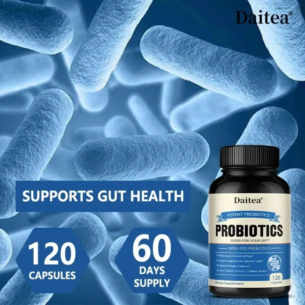 Probiotics 45 Bilion CFUs with Prebiotics Supports Immune Gut Health for Women & Men - 120 Capsules — image 6