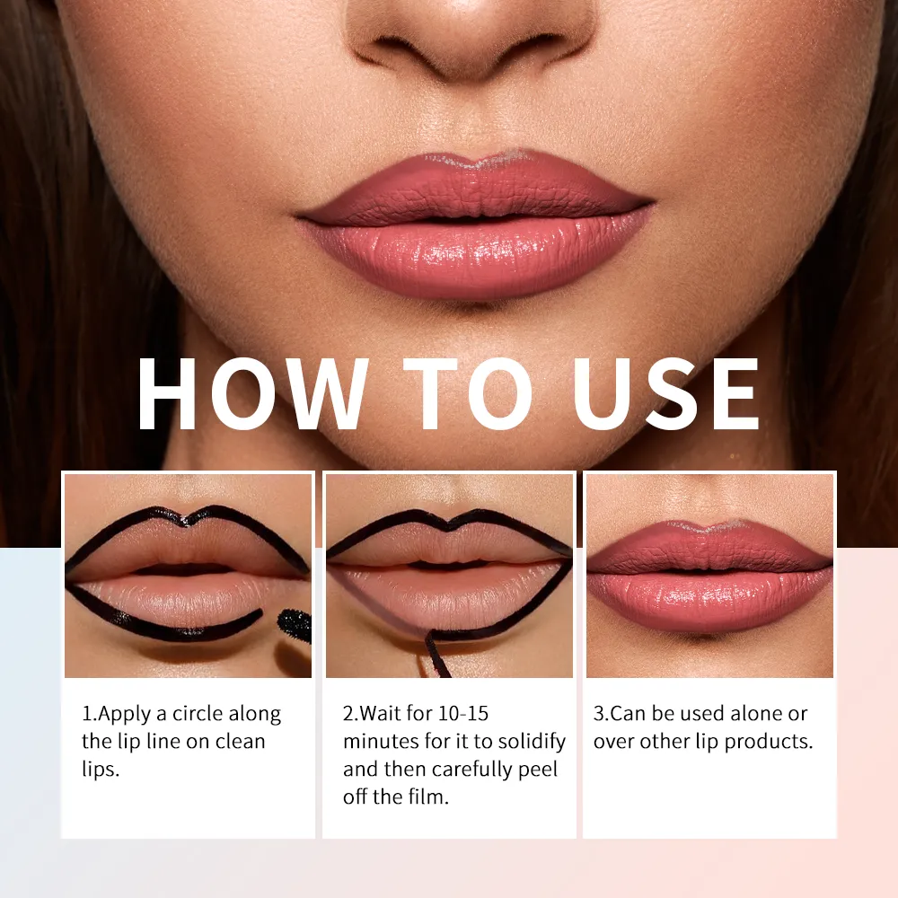 Vattentät Lip Liner Peel Off Tatuering Läppglans Vattentät Långvarig Matt Läpp Nyans Brun Kontur Avrivbar Läppar Fläck Kosmetisk