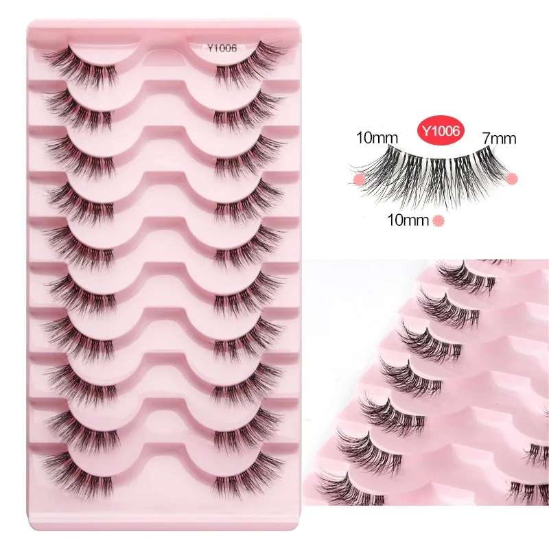 Half Lashes Cat Eye Lashes 3D Natural Winged End Eye Elongated Lashes Fox Eye Lashes Faux Mink Lashes Makeup