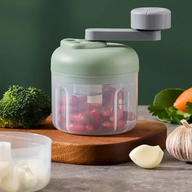 Perajang Sayuran Multifungsi Pengolah Makanan Kecil Manual Perajang Makanan Putar Tangan Alat Mincer Bawang Putih Gadget Dapur