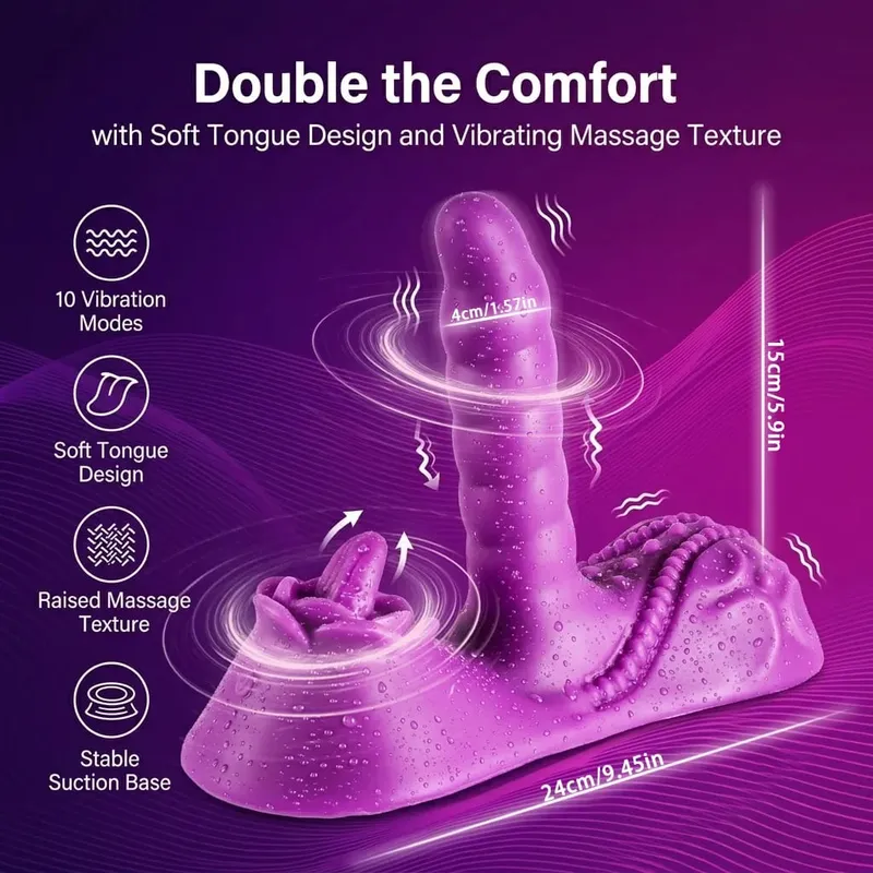 Dildo for Women Automatic Thrusting Vibration Cushion Remote Control Licking Anal G-Spot Stimulation Sex Toys for Women Pleasure