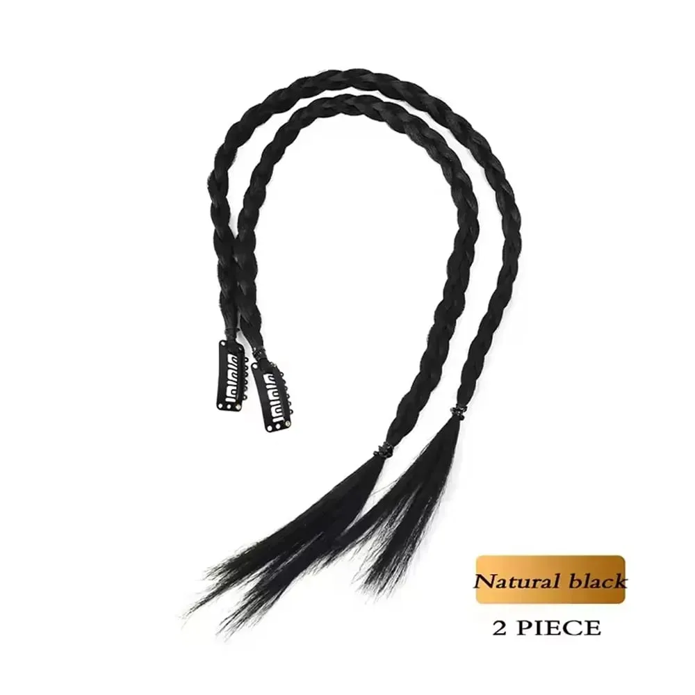 Synthetic 2pcs Braid Wig With Strong BB Clip Y2k Spice Girl Boxing Braid Ponytail Lightweight Box Braid Ponytail Piece for Women — image 10
