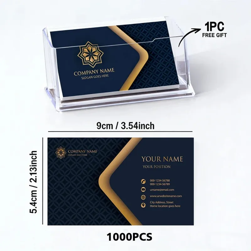 200/500/1000pcs Customizable Cards Personalized Business Cards with Acrylic Storage Box Matte Film Thank You Invitations