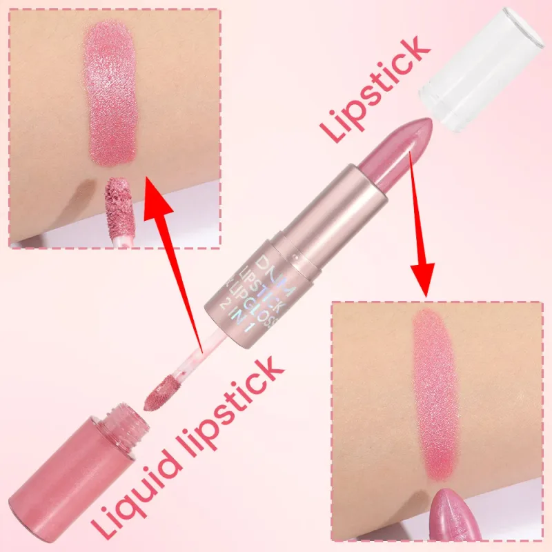 DNM Double Headed Mate Lipstick And Lip Gloss Long Lasting Makeup 2 In 1 Stick Moisturizing Lipgloss Tint Cosmetics Lip Stain — image 4