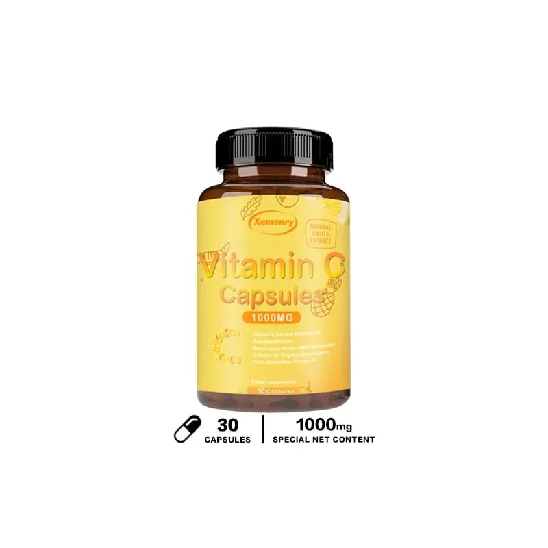 Vitamin C Capsules 1000mg - Immune System and Collagen Booster Skin Health Antioxidant Supplements