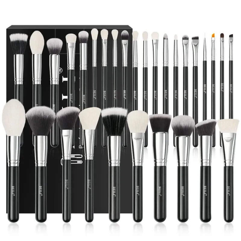 30 PC Premium Professional Makeup Brush Set Natural Goat Hair Foundation Face Powder Blush Cosmetic Brushes